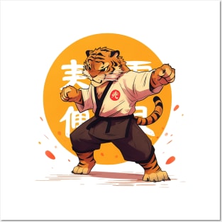 karate tiger Posters and Art